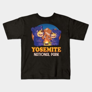 Yosemite National Park Black Bear Camping Kids T-Shirt